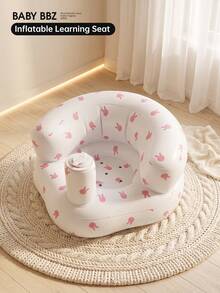 1PC Multifunctional Inflatable Baby Learning Chair, Suitable For Babies 3 Months And Older, Summer Inflatable Baby Seat, Blow-Up Baby Floor Chair With Back Support Sofa - Inflatable Learning Chair - View 2