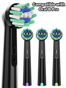 4/12 Count Compatible With OralB Electric Toothbrush Replacement Cross Clean Brush Heads, Toothbrush Head Refills Compatible With Oralb Pro Series Electric Toothbrushes - View 1