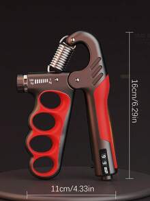 1pc Professional 5-Finger Grip Strengthener For Men, Hand & Arm Muscle Finger Strength Rehabilitation Trainer, Fitness Stress Relief Wrist Exerciser - Red - View 9