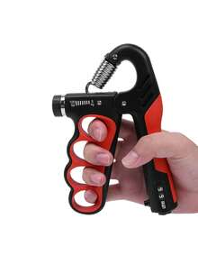 1pc Professional 5-Finger Grip Strengthener For Men, Hand & Arm Muscle Finger Strength Rehabilitation Trainer, Fitness Stress Relief Wrist Exerciser - Red - View 10