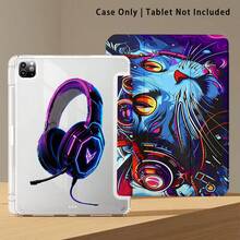 Casing Pelindung Tablet dengan Motif Kucing, Headphone, dan Pola Lainnya, Dilengkapi Stand, Kompatibel dengan Honor 8/9/10/X8/X8A/X9/X8Pro/X9Pro, MatePad SE 11 Inch/MatePad 11 Inch/11.5 Inch, MatePad Pro, Apple Generasi ke-10/11 2025 (A16), Galaxy Tab A7/A9, dan Model Populer Lainnya - Gaya 55 - View 7
