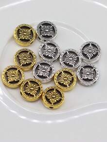 20/40顆圓形指南針圖案大孔隔珠，合金裝飾珠，珠子連接件，手工串珠，DIY珠寶配件 - 圓形羅盤紋珠 - 查看 10