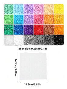 1 Box 13,500pcs Fuse Beads Set - 24 Colors, 2.6mm Mini Beads Set, Suitable For Adult DIY Crafts, Mosaic Art, Home Decor And Creative Projects, Suitable For Beginners, Fuse Beads Pixel Art DIY Puzzle 3D Puzzle DIY Iron-On Beads Handmade - Multicolor - View 8