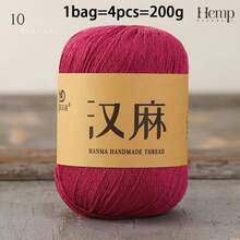 CHARM ELVES 4pcs Short Sleeve Linen Woven Handmade DIY Material Kit, Summer Yarn Crochet Scarf Thread Shawl Sweater Yarn DIY Crochet Scarf Sweater Shawl Short Sleeve - 200g/4pcs - View 5