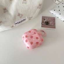 Love-Themed Pink Polka Dot Strawberry Earphone Case With Hanging Ring, Compatible With Airpods 4th Gen, Cute Earphone Cover Compatible With Apple 2nd Gen, 3rd Gen, New Protective Case With Pendant, Airpodspro 3, Korean Style Earphone Case, Pro 2, Girls Earphone Case Protective Cover - Pink - View 5