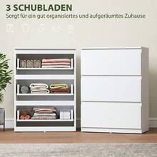 Chest Of Drawers With 3 Drawers, Modern Storage Furniture For The Bedroom, White Color. - 白色 - 查看 5