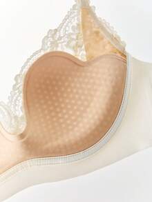 SUJIIN 女款無縫無鋼圈蕾絲飾邊內墊托高支撐內衣 MX525 - 白色 - 查看 7