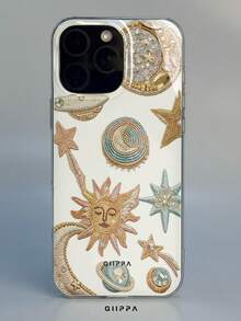 GIIPPA 1pc Sun & Star Pattern Design Phone Case, Compatible With Phone 17 Pro Max, 16 Pro Max, 15 Pro Max, 14 Pro Max, 11/12/13/14/15/16 Pro Max Plus, Korean Style High-End Fashion Fun Phone Case, Elegant Design Suitable For Men And Women, Perfect Gift For Girlfriend On Christmas, Valentine's Day, Easter, Wedding Season And Birthday! - Multicolor 1 - View 5