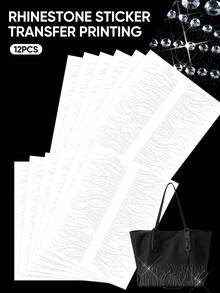 12Pcs Rhinestone Iron-On Sheets, Glitter Crystal Transfer Patches For Clothing Jeans Jackets DIY Crafts - SG-127 - View 11