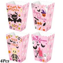 4 Buah/8 Buah Kotak Popcorn Halloween Motif Tengkorak Lucu untuk Trick or Treat, Kotak Kertas Motif Penyihir dan Kelelawar Warna-warni untuk Pesta Ulang Tahun Halloween - Beraneka warna - View 9