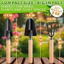 Juego de 3 miniherramientas de jardinería, kit de jardinería con pala pequeña para el cuidado de plantas en maceta de interior y jardinería doméstica. - 1 juego - Ver 7