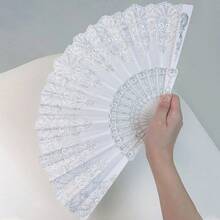 復古中式花卉折扇附流蘇吊飾，婚禮派對拍照道具，優雅母親節禮物，四季便攜，適合舞蹈、夏季旅行、度假、街頭時尚攝影等，萬聖節道具禮物送給親友 - 彩色 - 查看 7