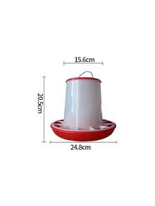 Automatic Pet Feeding And Watering Set, 160ml/1KG/2KG Capacity, Suitable For Chickens, Pigeons, Quails And Other Poultry, Livestock Feed Trough And Water Bucket, Unattended Feeding And Watering Equipment - Red and White - View 15