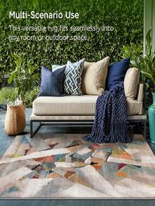 1pc Ultra Soft Crystal Velvet Carpet, Vintage Persian Style Bohemian Rug - Soft, Non-Slip, Machine Washable Polyester Mat With Colorful Geometric Pattern - Multicolor 14 - View 28