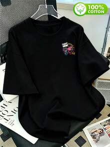 "Envío en 24h desde DE/FR/ES" |   Camiseta de hombre 100% algodón puro |   Estilo de surf americano 'HOT TUNA' con estampado de pez pescador, cuello redondo, manga corta, suave, transpirable - A - Ver 2