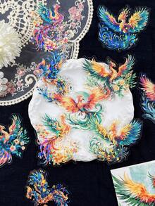 10入/包復古鳳凰主題貼紙，適用手帳DIY拼貼裝飾、剪貼簿、日記本、學校用品 - 鳳凰鳴 - 查看 13