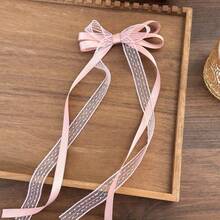 2pcs Bow Lace Hair Clips, Princess Style Double Ponytail Hair Bands Braided Hair Clips, Fairy Ballet Style Headwear - Multicolor - View 5