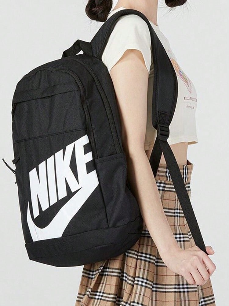 Nike ELEMENTAL Classic Versatile Comfortable Casual Large Logo Student Backpack Unisex Black - Black - View 1