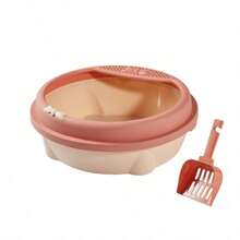 Semi-Enclosed Splash-Proof Litter Box Available In Three Colors, Equipped With A Sand-Leaking Pedal And Matching Litter Scoop, Easy For Cats To Enter And Exit, Simple To Clean, And Versatile For All Home Styles - one-size - View 14