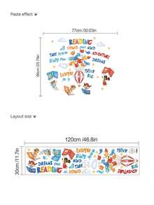 mama look 1pc, 30*120cm, Educational Learning Wall Sticker, Building Blocks Puzzle, Student Reading, Positive Encouragement Quotes, PVC Self-Adhesive Removable Wall Sticker, Suitable For Bedroom, Living Room, Study, Dining Room, Bathroom, Home Wall Decoration, Room Decor, Etc. - Multiple Styles - View 11