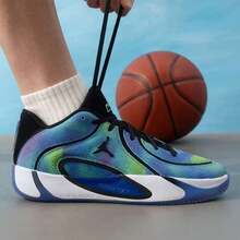 Nike 男 TATUM 4 LEAPF塔圖姆運動實戰籃球鞋 - 黑色/藍綠色 - 查看 3