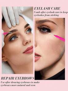 200/100/150/50/20/5pcs Mini Eyebrow Brushes, Bendable Micro-Fine Mascara Brush Head Makeup Tool, Eyelash Filler Brow Lift Dye Brush, Eye Tool, Eyelash Tool, Eyelash Comb, Travel And Daily Use - Hot Pink - View 4