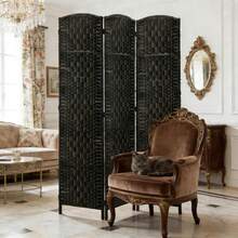 [Free Shipping] Folding Privacy Screen,Tall Portable Weave Partition Wall Divider,Modern Style Room Divider-XY715122 - Multicolor - View 2