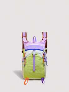 Bright Bold Color Block Outdoor Travel Backpack - Multicolor - View 12