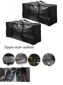 Large Capacity Waterproof Tote Bag With Blue Grid Pattern, Suitable For Bedding, Moving Boxes, Thickened Waterproof Luggage Bag, Waterproof Grid Print Storage Bag, Clothing Storage, Moving Packing, Back To School Essential, Student Back To School Luggage Organizer - Multicolor - View 11
