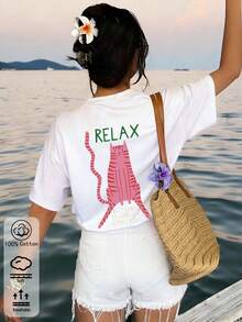 Damen-T-Shirt in Unifarbe mit Rundhalsausschnitt, kurzen Ärmeln und taillierter Passform, kurzes Schnitt, ideal für Frühling/Sommer, Freizeitkleidung, Streetwear, Y2K-Stil, Painted Kitten - Weiss - Übersicht 1