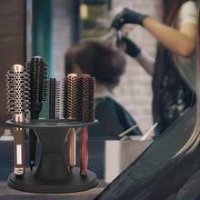 Round Hairbrush Storage Rack, Multi-Slot Scissors Holder And Comb Organizer, Desktop Blow Dryer Storage Rack, For Styling Tools, Professional Salon Hair Station Accessories, Bathroom Makeup Storage Box, Suitable For Makeup Room, Bedroom - Multicolor - View 8