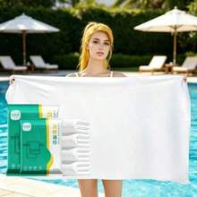 3pcs/6pcs Portable Disposable Bath Towels - Individually Wrapped, Thickened, Large Size, No Washing Required, Soft And Skin-Friendly, Highly Absorbent, Hygienic And Clean, Suitable For Travel, Gym, Beach, Swimming Pool And Home Bathroom Use. - Multicolor - View 3