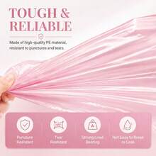 150pcs Trash Bags Garbage Storage Bags Multi-Purpose Heat-Resistant Kitchen Trash Bags Durable Mess-Free Compact Space-Saving Easy Clean Garbage Storage For Home Travel Office Furniture Accessory Waste Management Hygienic Convenient - Pink - 查看 9