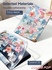 2026 貝殼、迪斯可球與蓮花圖案平板保護殼，相容於 Ipad Air 8 (M4) 2026 (11 吋)/2026 (13 吋)、9.7/10.2/10.5/10.9/12.9/Pro 11/A16、第 10 代、Galaxy Tab S6 Lite 10.4 吋、Kindle Paperwhite 第 12 代 2024、Kindle (第 11 代-2024 年發布)，防震軟保護、智慧睡眠/喚醒、Y 型摺疊支架多角度視角，適合作為可愛禮物用於返校、夏季海洋、情人節、假期 - 彩色 - 查看 10