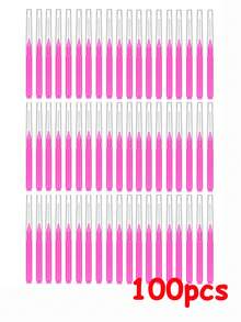 200/100/150/50/20/5pcs Mini Eyebrow Brushes, Bendable Micro-Fine Mascara Brush Head Makeup Tool, Eyelash Filler Brow Lift Dye Brush, Eye Tool, Eyelash Tool, Eyelash Comb, Travel And Daily Use - Hot Pink - View 7