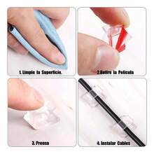 50 Clips Para Cables Para Exteriores, Soporte De Cable Adhes - 1 - Ver 3