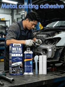 rayhong Metal Casting Glue, High Temperature Resistant Welding Glue For Metal Castings, Sand Holes, Air Pores, Cracks, Electric Welding Repair, Cast Iron Water Pipes, Radiators, Oil Tank Leaks, Welding Repair AB Glue - A - View 1