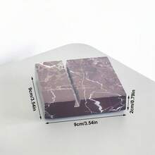 1pc Natural Marble Business Card Holder, Multifunctional Photo Clip & Memo Holder, Heavy Stone Desktop Decor Craft - View 4