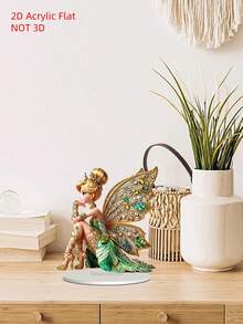 2D平面幻想仙女壓克力裝飾品，優雅仙女公主桌面裝飾，彩繪玻璃風格仙女紀念品，仙女風家居裝飾，裝飾性壓克力展示品，仙女愛好者禮物，臥室架上裝飾，辦公桌點綴，女性與青少年女孩生日禮物 - A - 查看 7