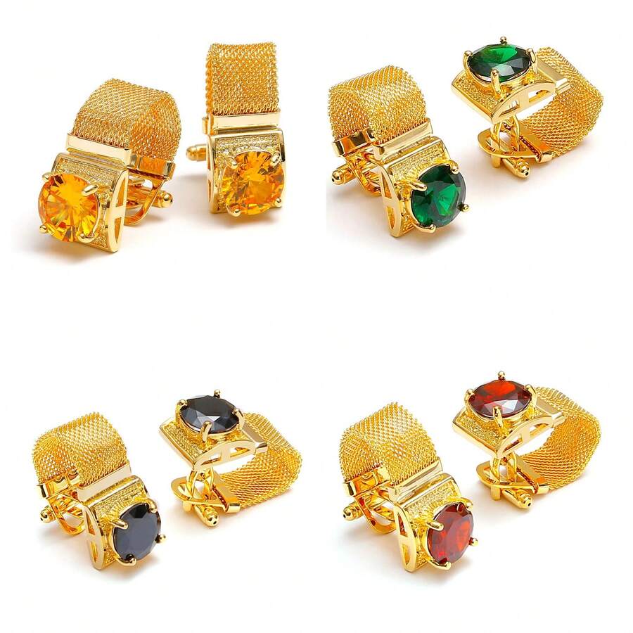 Light Luxury Men's Business Shirt Chain Cufflinks Fashion Men Formal Suit Metal Cufflink Accessories For Anniversary Gift,Festival Gift - 1 - View 1