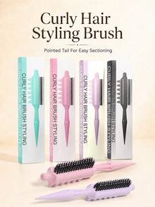 1pc Curly Hair Styling Comb Set, ABS Material Pointed Tail Hair Comb, Soft Round Teeth, Anti-Frizz Smooth Styling, Suitable For Curly, Wavy, Coarse Hair - Multicolor - View 1