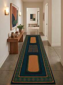 1pc Moroccan Classic Luxury Geometric Pattern Vintage Long Runner Rug, Bathroom, Kitchen, Entryway, Hallway, Bedside, Living Room, Bedroom, All-Season Soft Machine Washable Floor Mat, Aesthetic Home Decor - Multicolor - View 2