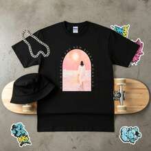 Casual Streetwear, Men's T-Shirt, His Mercies Are New Every Morning Print, Summer Beach Vacation, % Cotton, Faith-Inspired T-Shirt. - Black - View 3