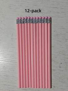 12/30pcs HB Multicolor Macaron Triangular Barrel Pencils With Eraser Head For Sketching, Drawing And Writing, High Aesthetic Value - Sets - View 20