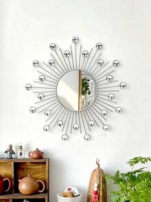 1pc Creative Iron Wall Mirror, Sofa Wall Multi-Functional Decorative Mirror, Entryway Decorative Mirror, Modern Living Room Wall Decor, Fashion Wall Hanging Decor, Best Birthday Graduation Gift, Home Decor, Back To School Room Decor, School Supplies - one-size - View 5