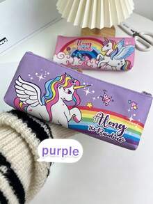 Pencil Case - Unique Unicorn Design Student Pencil Box, Suitable For Elementary School Girls, Minimalist And Elegant Style, Back To School - Multicolor - View 5