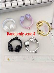Set de 4 piezas de accesorios de colgante acrílico de estilo aleatorio, accesorios de colgante de auriculares degradados, material de llavero DIY, decoración de cuentas de colgante, regalo festivo - Multicolor - Ver 8