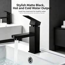 Grifo de cocina de ABS negro con agua fría y caliente, grifo multifuncional universal para fregadero de cocina, juego de grifo de doble entrada de agua fría y caliente de alta calidad con accesorios. - Negro - Ver 3