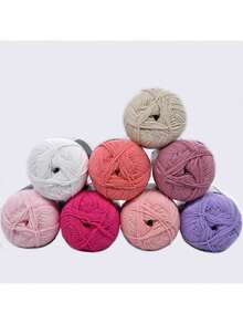 100% Pure Cotton Hand-Knitted Yarn, Suitable For Knitting And Crochet, 8-Ply Worsted Yarn, For Sweaters, Blankets, 50g, 200m, Soft Yarn, Needlework - One Size Fits All - View 2