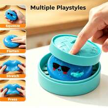 1 pieza Juguete antiestrés de apretar estilo gelatina de océano con diseño oculto, caja de squishy de dumpling con purpurina, gafas de moda cool estilo gelatina, juguete sensorial antiestrés para adultos, uso en oficina y hogar, masa suave antiestrés - Multicolor - Ver 5